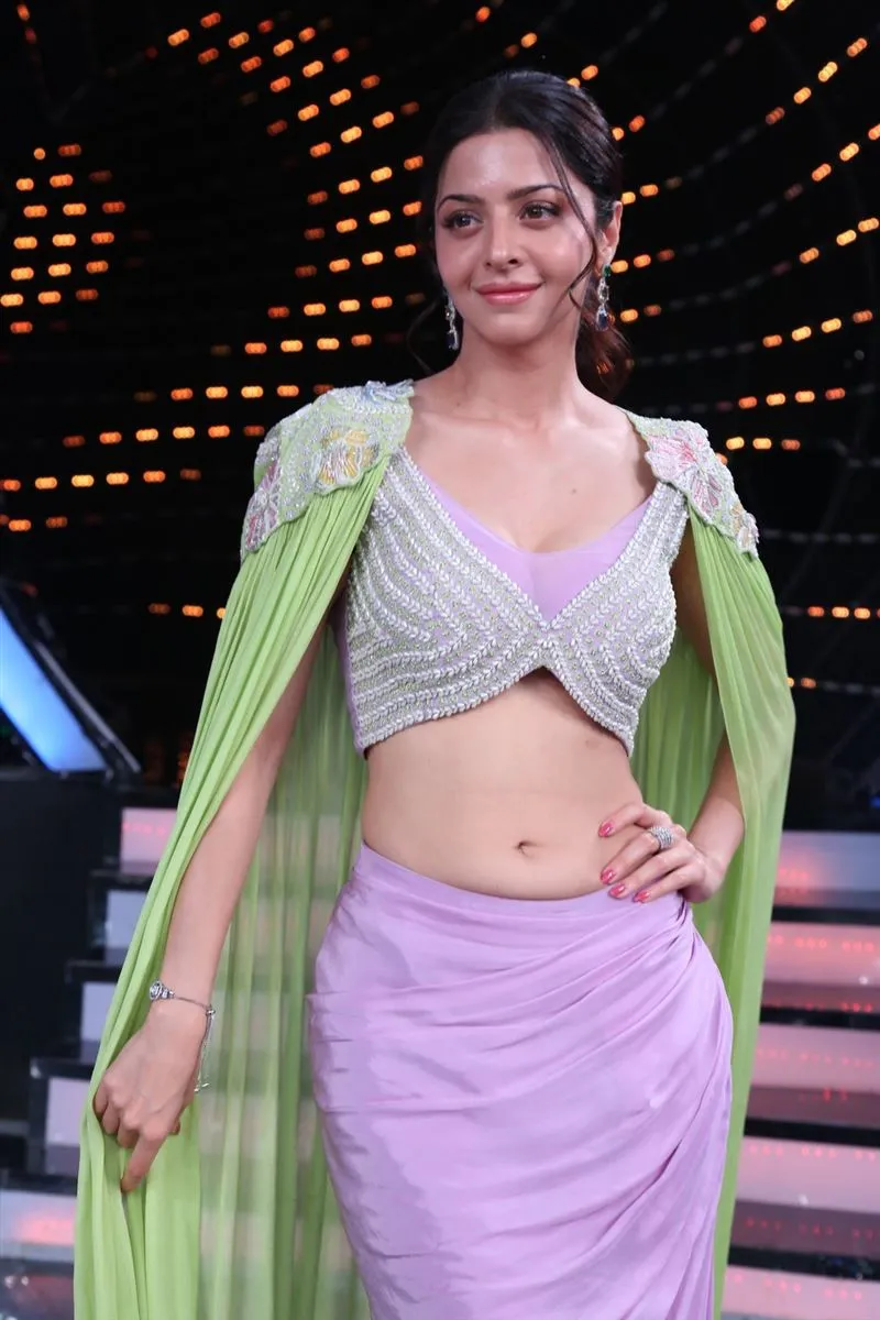 VEDHIKA HIP NAVEL SHOW IN VIOLET TOP 1